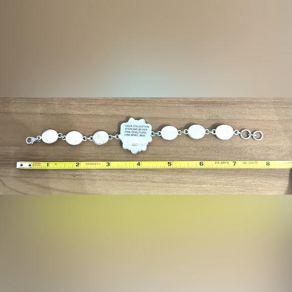 NWT Sterling Silver Pink Opal and Kingman Turquoise Bracelet - Picture 8 of 14